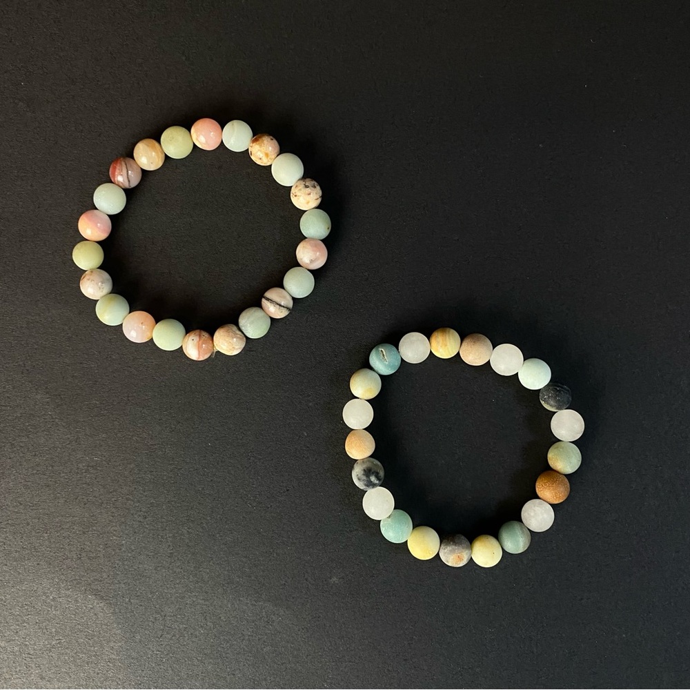 Earth Color Glass Beaded Bracelet Set